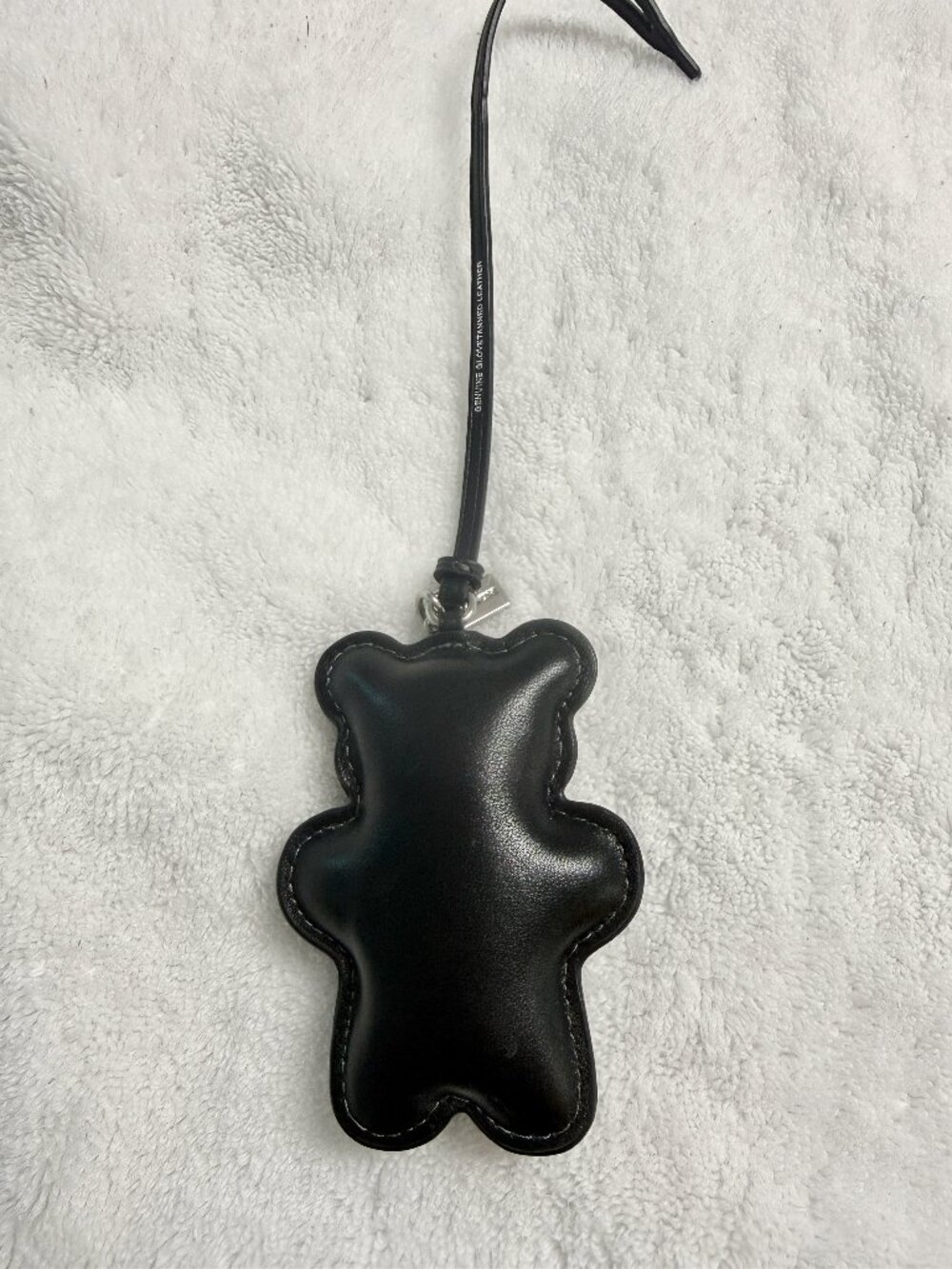 Coach black leather bear charm for purse